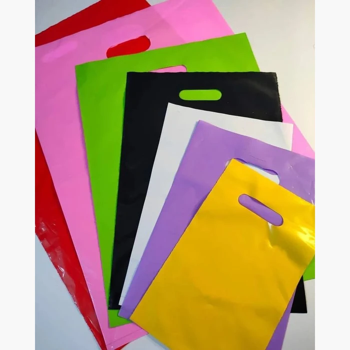 Die-cut handle bags in five colours