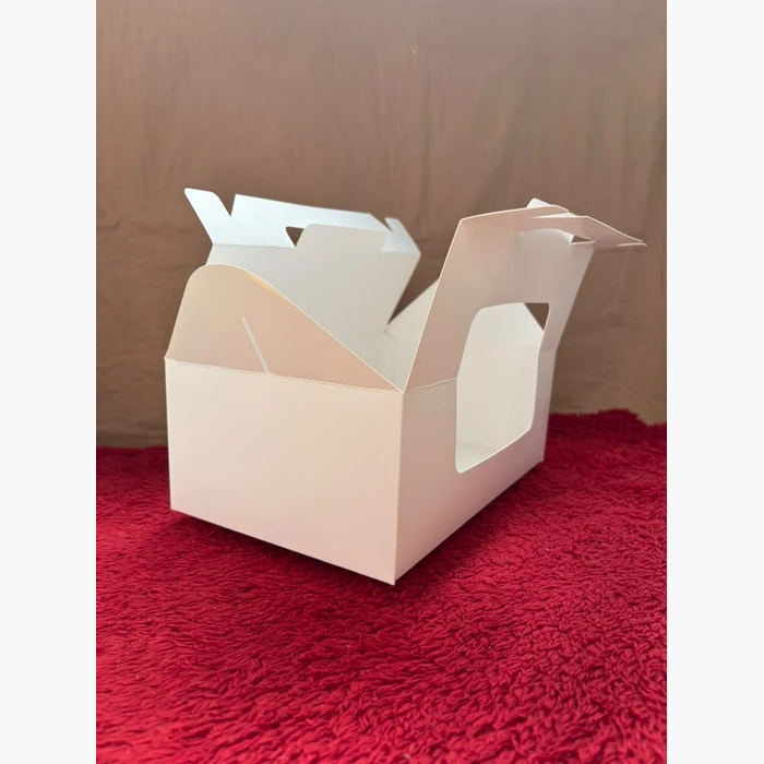 The carrier box with its flaps open