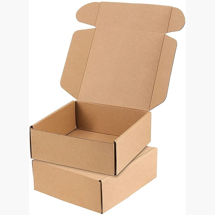 Two kraft boxes stacked