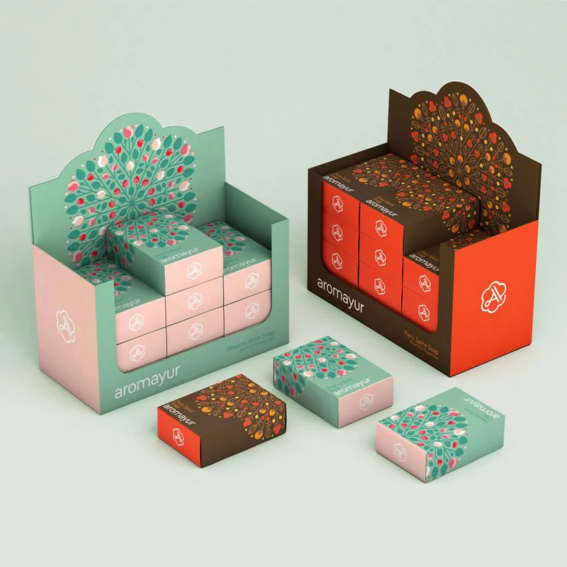 Printed counter display boxes with matching small boxes