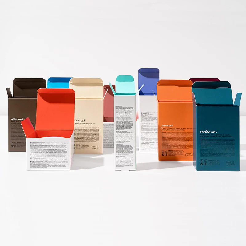 Printed folding cartons in several colours